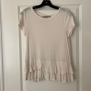 LOFT short sleeve cotton shirt with peplum. Size small